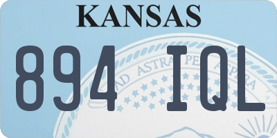 KS license plate 894IQL