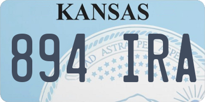 KS license plate 894IRA