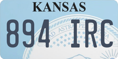 KS license plate 894IRC