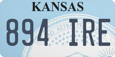 KS license plate 894IRE