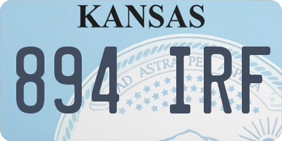 KS license plate 894IRF