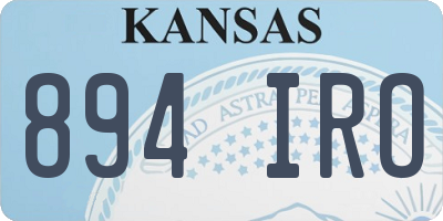 KS license plate 894IRO