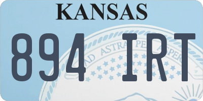 KS license plate 894IRT