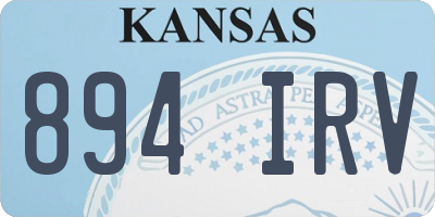 KS license plate 894IRV