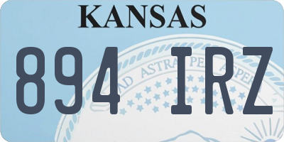 KS license plate 894IRZ
