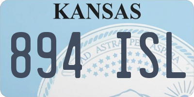 KS license plate 894ISL