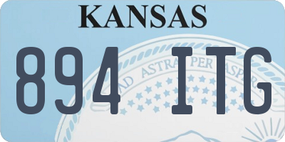 KS license plate 894ITG