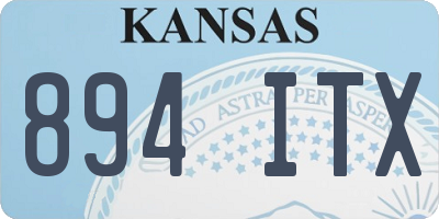 KS license plate 894ITX