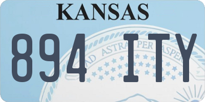 KS license plate 894ITY