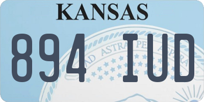 KS license plate 894IUD