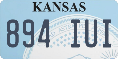 KS license plate 894IUI
