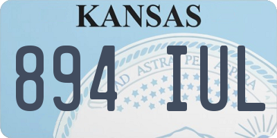 KS license plate 894IUL