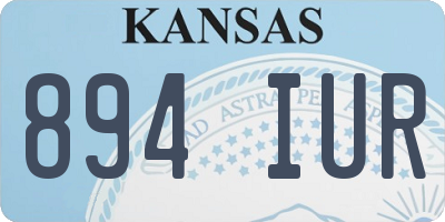 KS license plate 894IUR