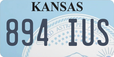 KS license plate 894IUS