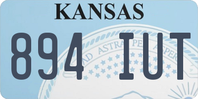 KS license plate 894IUT