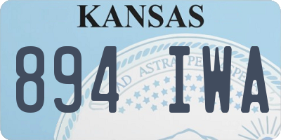 KS license plate 894IWA