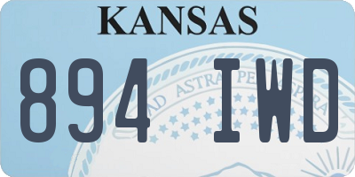 KS license plate 894IWD