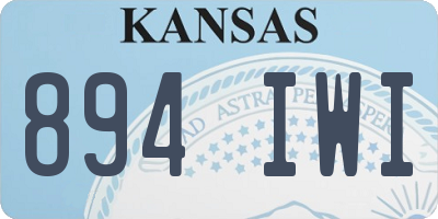 KS license plate 894IWI