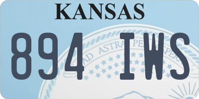 KS license plate 894IWS