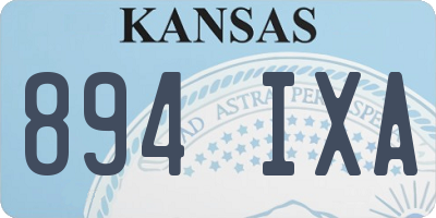 KS license plate 894IXA