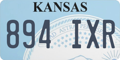 KS license plate 894IXR