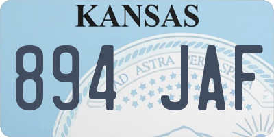KS license plate 894JAF