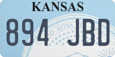 KS license plate 894JBD