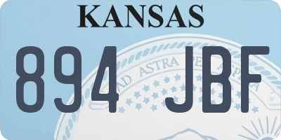 KS license plate 894JBF