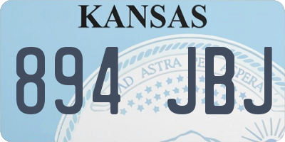 KS license plate 894JBJ