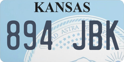 KS license plate 894JBK