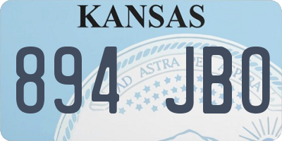 KS license plate 894JBO