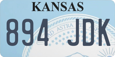 KS license plate 894JDK
