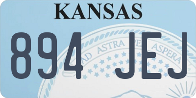 KS license plate 894JEJ