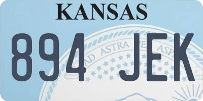 KS license plate 894JEK