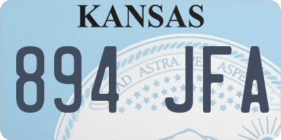 KS license plate 894JFA