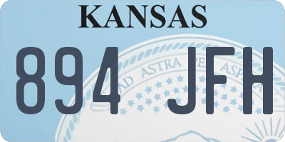 KS license plate 894JFH