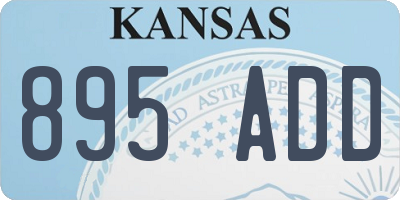 KS license plate 895ADD