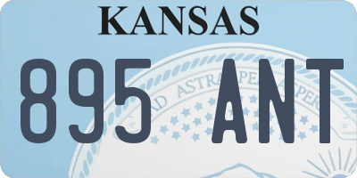 KS license plate 895ANT