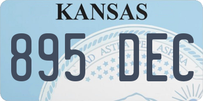 KS license plate 895DEC