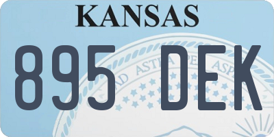 KS license plate 895DEK