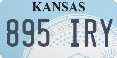 KS license plate 895IRY