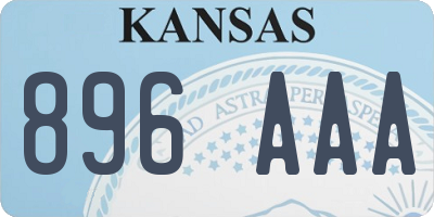 KS license plate 896AAA