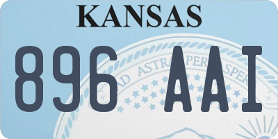 KS license plate 896AAI