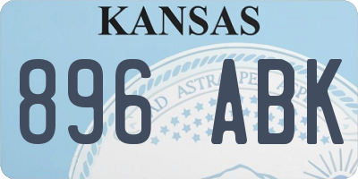 KS license plate 896ABK