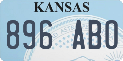 KS license plate 896ABO