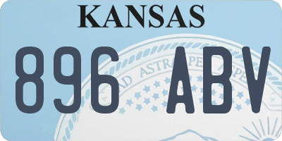 KS license plate 896ABV