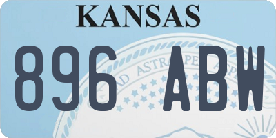 KS license plate 896ABW