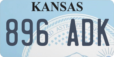 KS license plate 896ADK