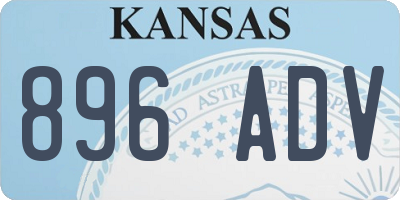 KS license plate 896ADV