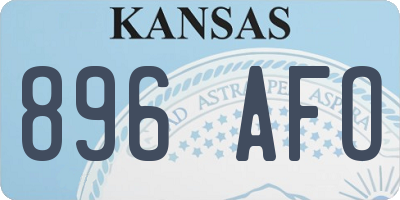 KS license plate 896AFO